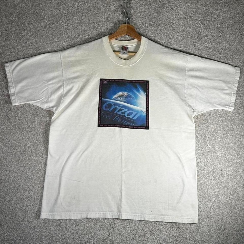 Vintage 90s Crizal prescription medication promo graphic tee shirt tshirt